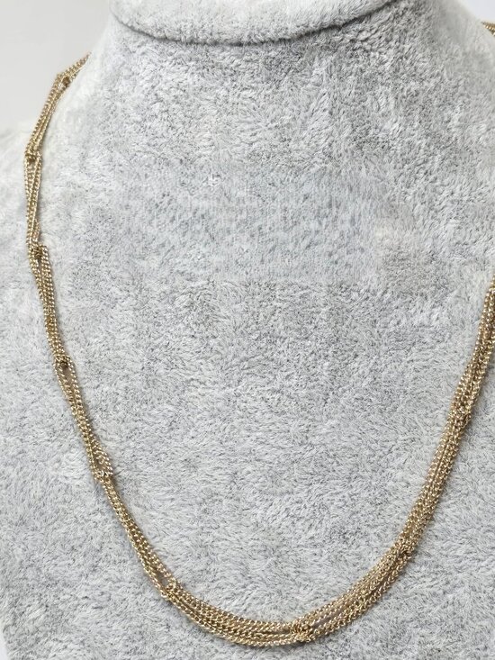 Sarah Coventry Jewelry - Gold Tone Multi Strand Link Chain 18" Necklace